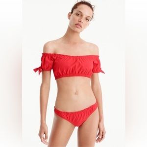 J. CREW Red Off the shoulder Bikini Set - Size Small